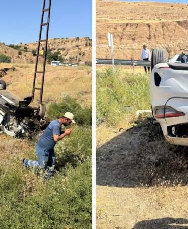 Korku Dolu Anlar: Takla Atan Otomobilden 2 Kişi Yaralı Kurtarıldı