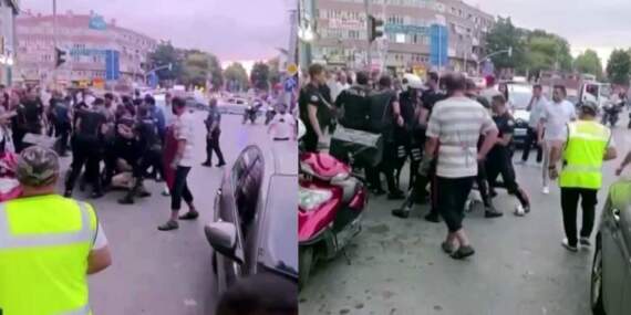 Şehrin Göbeği Boks Ringine Döndü, O Anlar Kamerada