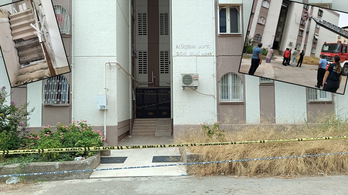 Adana’da apartmanın merdiveni çöktü, mahsur kalan 20 kişiyi itfaiye kurtardı