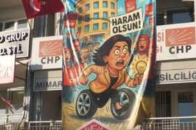 Aydın’da Çerçioğlu’na tepki büyüyor: CHP binasına “haram olsun” pankartı asıldı