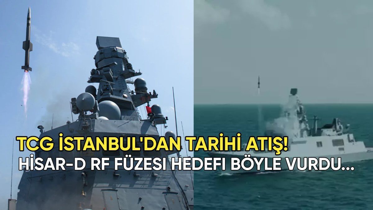 TCG İstanbul’dan tarihi atış! MİDLAS’tan fırlatılan HİSAR-D RF füzesi hedefi böyle vurdu
