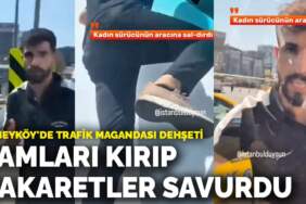Alibeyköy’de trafik magandası dehşeti! Camları kırıp hakaretler savurdu