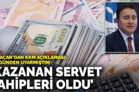 Babacan’dan KKM tepkisi: İlk günden uyarmıştım kazanan servet sahipleri oldu
