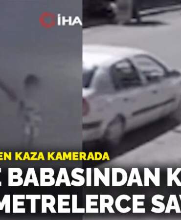 Dehşete düşüren kaza kamerada! Anne ve babasından kaçan çocuk metrelerce savruldu