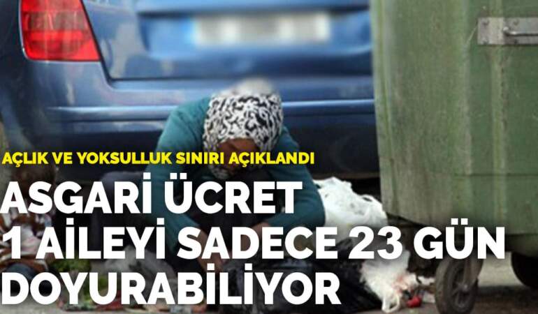 Açlık ve yoksulluk sınırı açıklandı… Asgari ücret bir aileyi sadece 23 gün doyurabiliyor