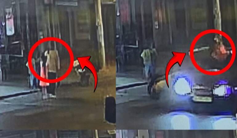 Yaya geçidindeki feci kaza kamerada: Otomobil anne ve kızını biçti