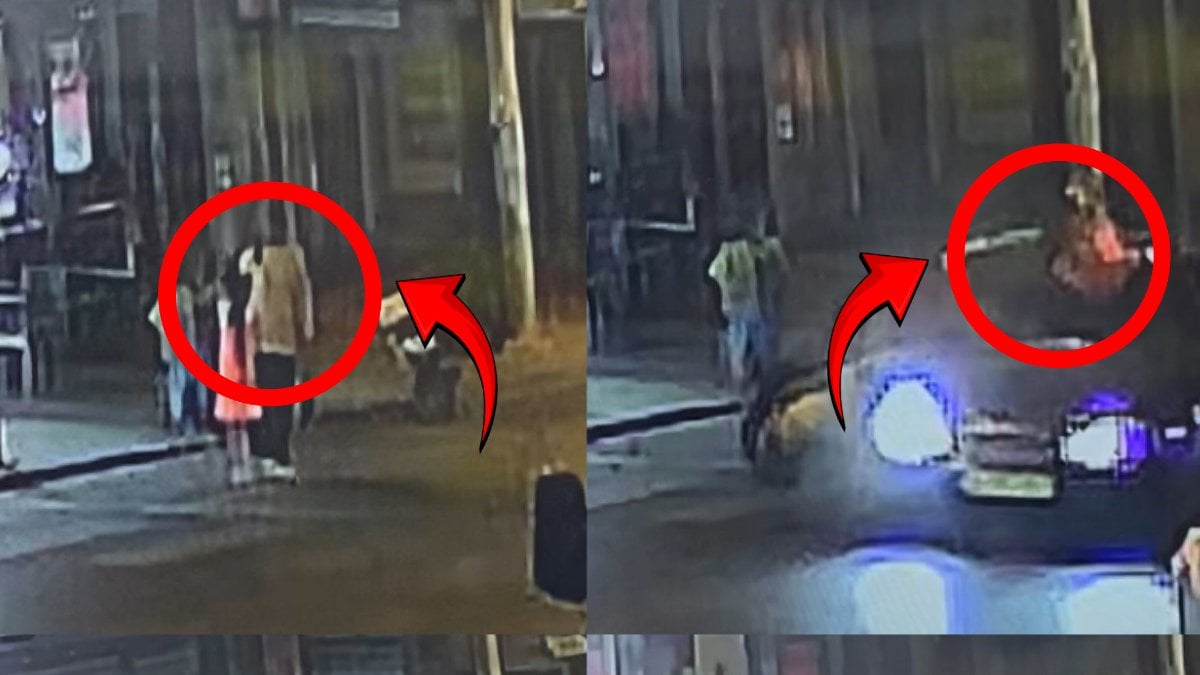 Yaya geçidindeki feci kaza kamerada: Otomobil anne ve kızını biçti