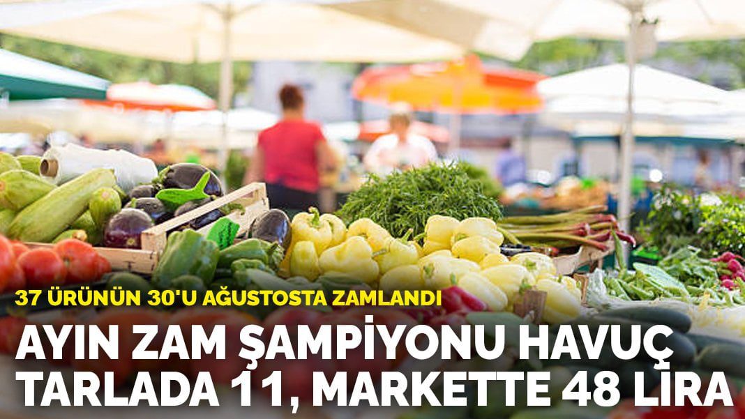 37 ürünün 30’u ağustosta zamlandı: Ayın zam şampiyonu havuç tarlada 11, markette 48 lira