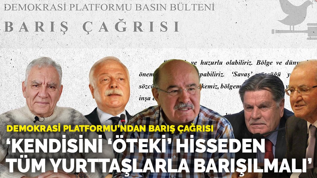 Demokrasi Platformu’dan barış çağrısı: Kendisini ‘öteki’ hisseden tüm yurttaşlarla barışılmalı