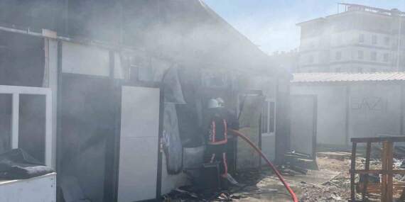 Malatya’da şantiyede korkutan yangın