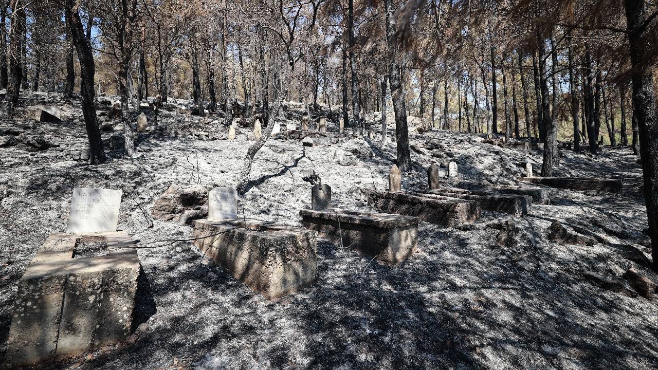Mersin’de Yangın Sonrası Yürek Burkan Görüntü! Evler Yandı, Mezarlar Kül Oldu