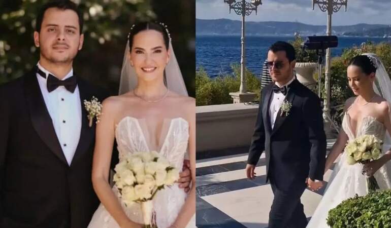 Ezgi Şenler çocukluk aşkıyla evlendi! Dupduru güzelliği herkesi hayran bıraktı