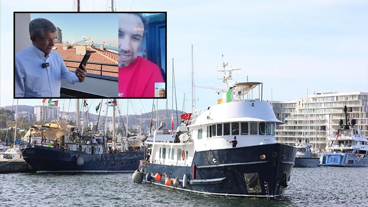 Davutoğlu, Sumud Filosu’nda bulunan Fransız Milletvekili Portes ile görüştü