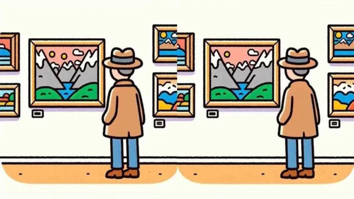 Bu zeka testi neredeyse imkansız: 100 kişiden sadece 3’ü şapkalı adamın olduğu resimdeki 3 farkı 72 saniyede bulabiliyor!