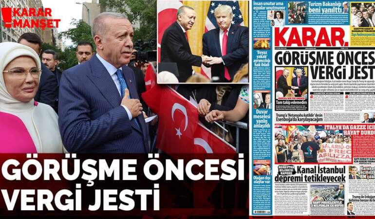 Görüşme öncesi vergi jesti