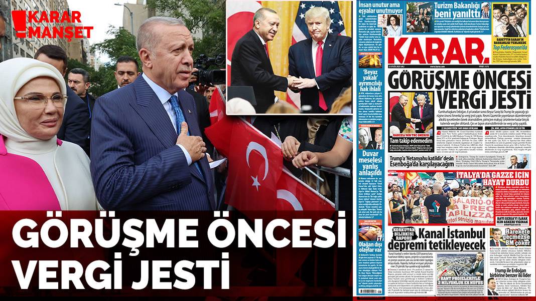 Görüşme öncesi vergi jesti