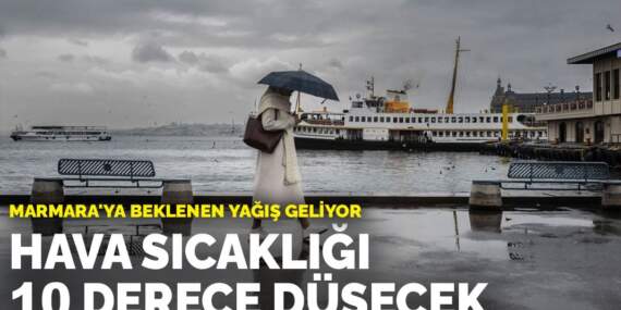 Marmara’ya beklenen yağış geliyor: Hava sıcaklığı 10 derece düşecek