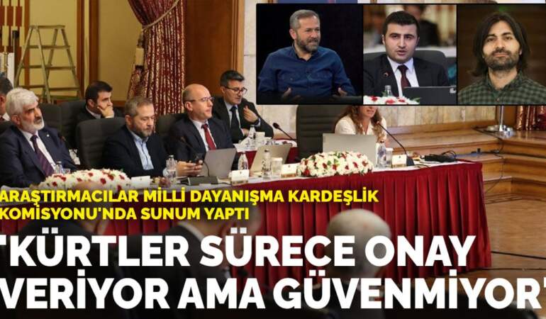 Araştırmacılar Milli Dayanışma Kardeşlik Komisyonu’nda sunum yaptı: ‘Kürtler sürece onay veriyor ama güvenmiyor’