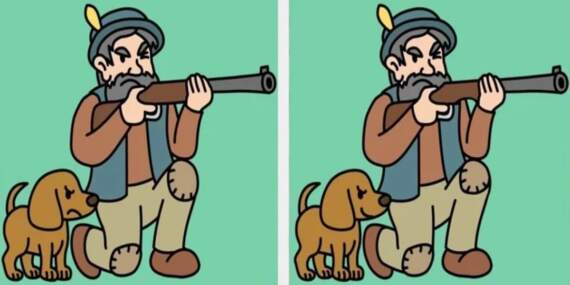 Yalnızca dahiler 14 saniyede çözebiliyor: Avcının olduğu bu iki resim arasındaki 3 farkı bulabilir misin?