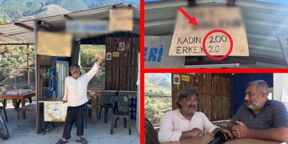 Hataylı esnafın tabelası görenleri güldürdü! Erkeklere 20 TL, kadınlara ise 200 TL…