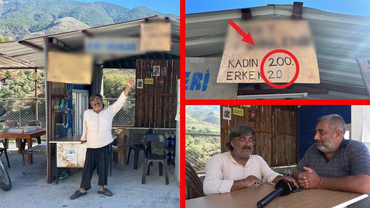 Hataylı esnafın tabelası görenleri güldürdü! Erkeklere 20 TL, kadınlara ise 200 TL…