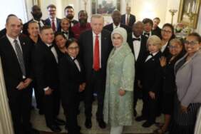 Erdoğan, Blair House çalışanlarıyla hatıra fotoğrafı çektirdi