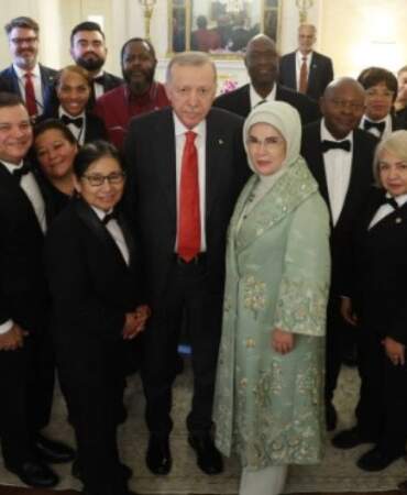 Erdoğan, Blair House çalışanlarıyla hatıra fotoğrafı çektirdi