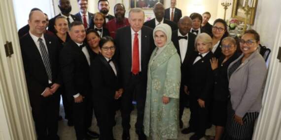 Erdoğan, Blair House çalışanlarıyla hatıra fotoğrafı çektirdi