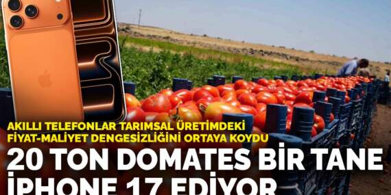 20 ton domates bir tane iPhone 17 ediyor