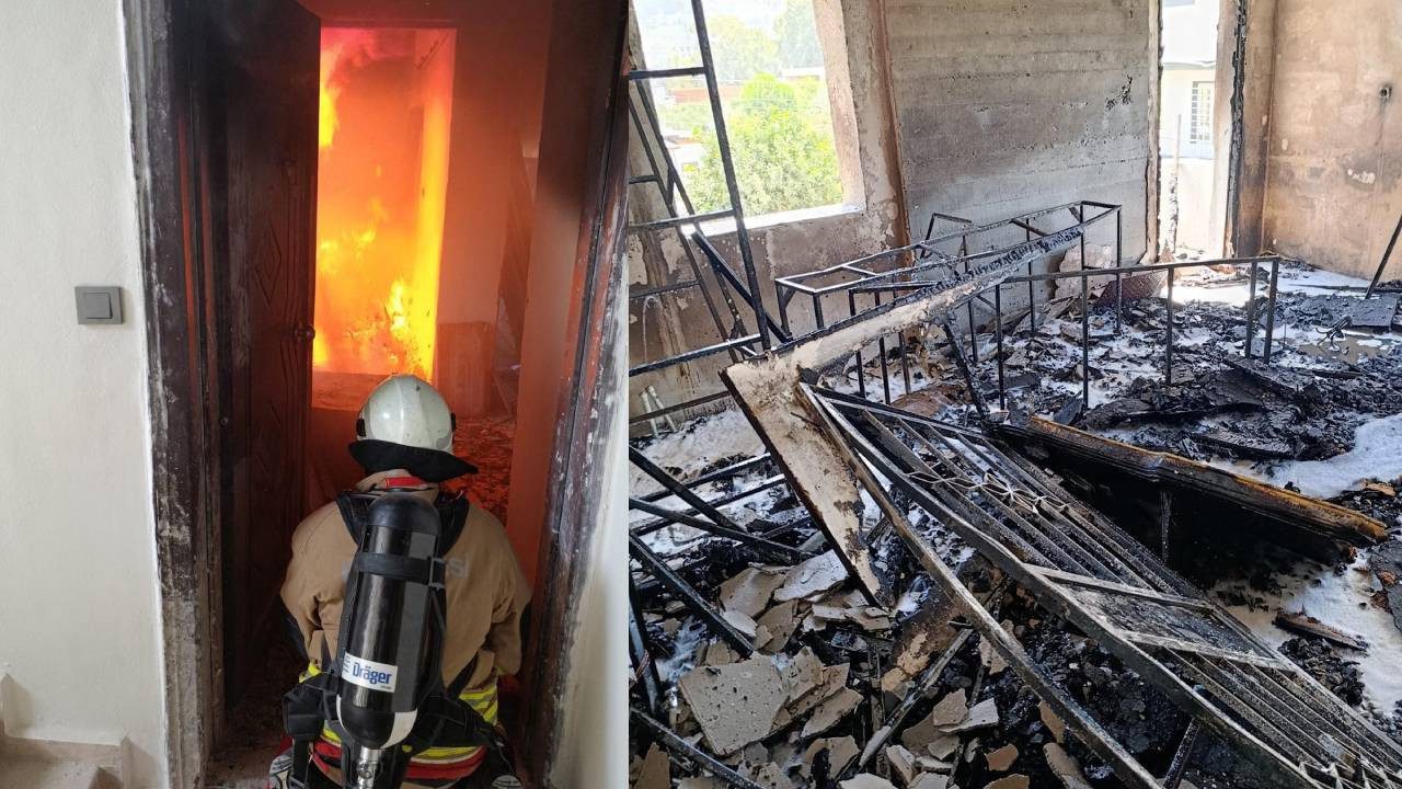 Defne’de Apartman Dairesinde Yangın