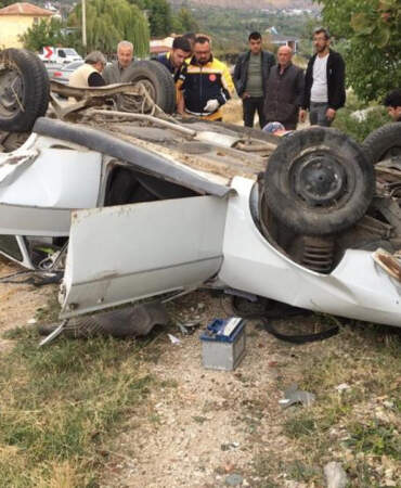 Kastamonu’da Feci Kaza! Otomobil Tepetaklak Oldu, Yaralılar Var