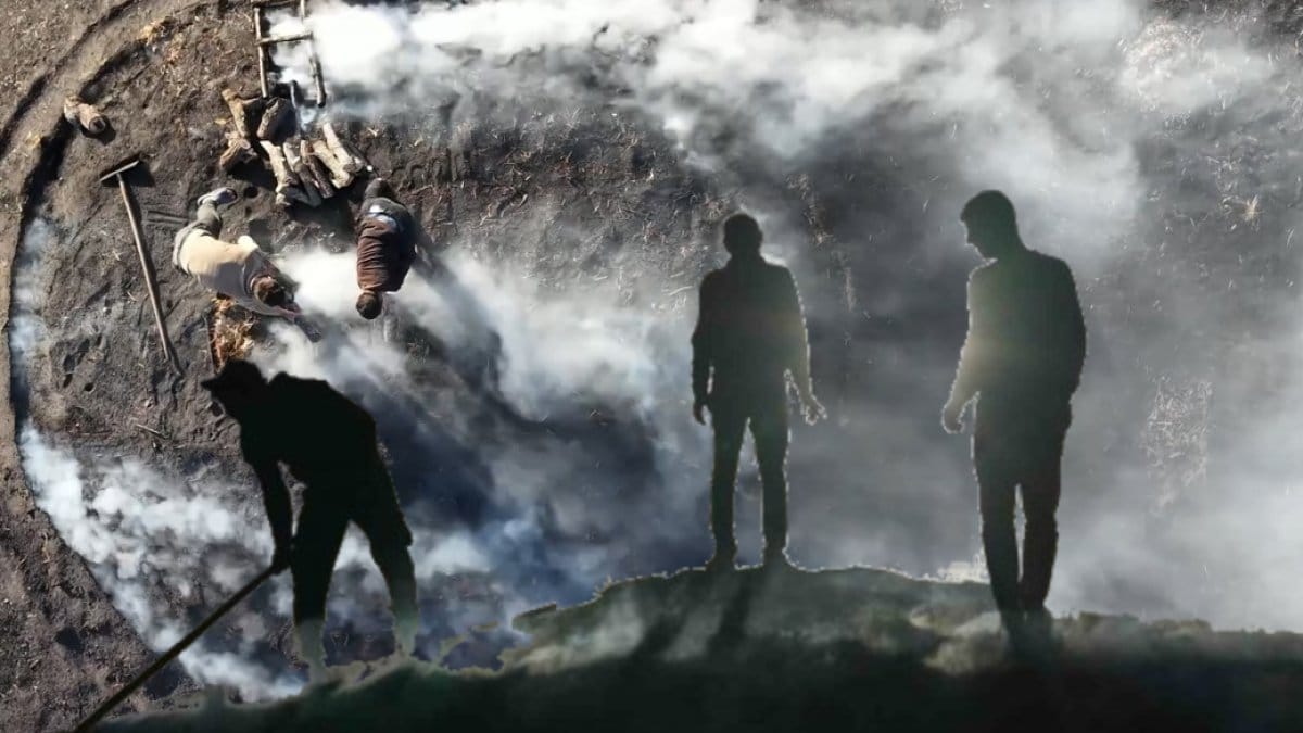 Kırıkkale’de zorlu mesai! Aileler 6 ay çadırda yaşayıp meşe odunundan mangal kömürü üretiyor