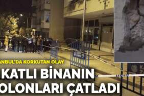 İstanbul’da korkutan olay! 4 katlı binanın kolonları çatladı