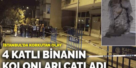 İstanbul’da korkutan olay! 4 katlı binanın kolonları çatladı