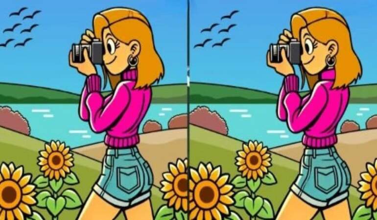 Sadece yüksek IQ’lular başarabiliyor! Fotoğraf çeken iki kız arasındaki 3 farkı 7 saniyede bulun