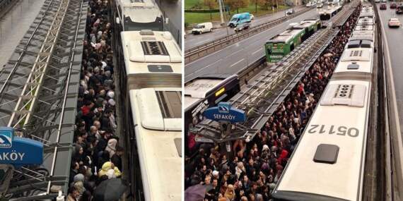 Metrobüs hattında sabah kabusu! Arıza nedeniyle Avcılar’da metrelerce kuyruk oluştu