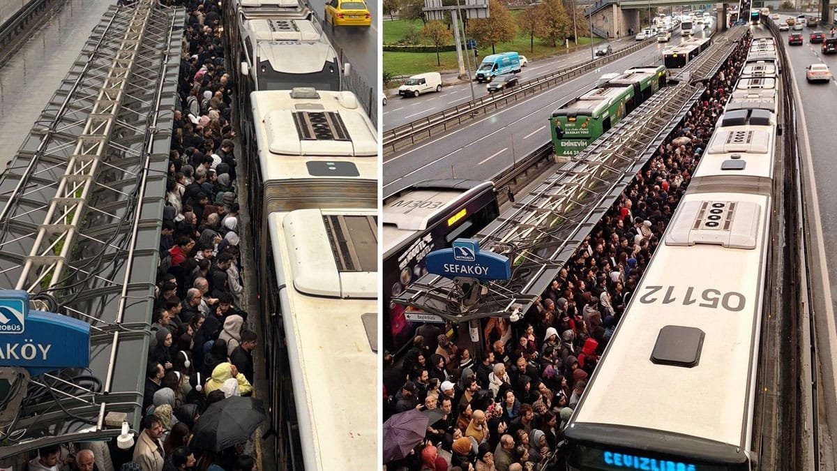 Metrobüs hattında sabah kabusu! Arıza nedeniyle Avcılar’da metrelerce kuyruk oluştu