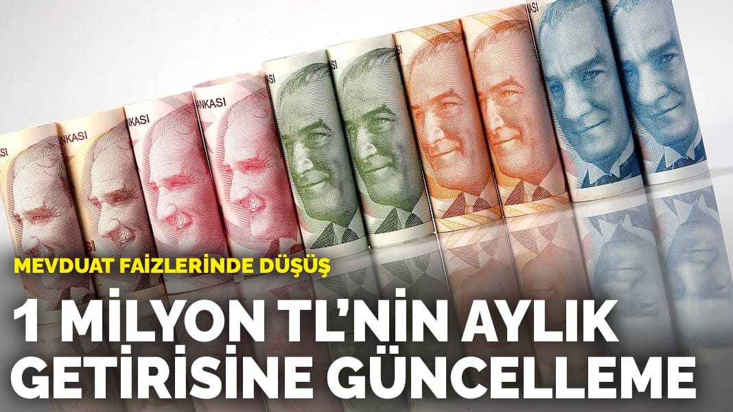 Bankada parası olanları dikkat! Mevduat faizlerinde düşüş: 1 milyon TL’nin aylık getirisine güncelleme