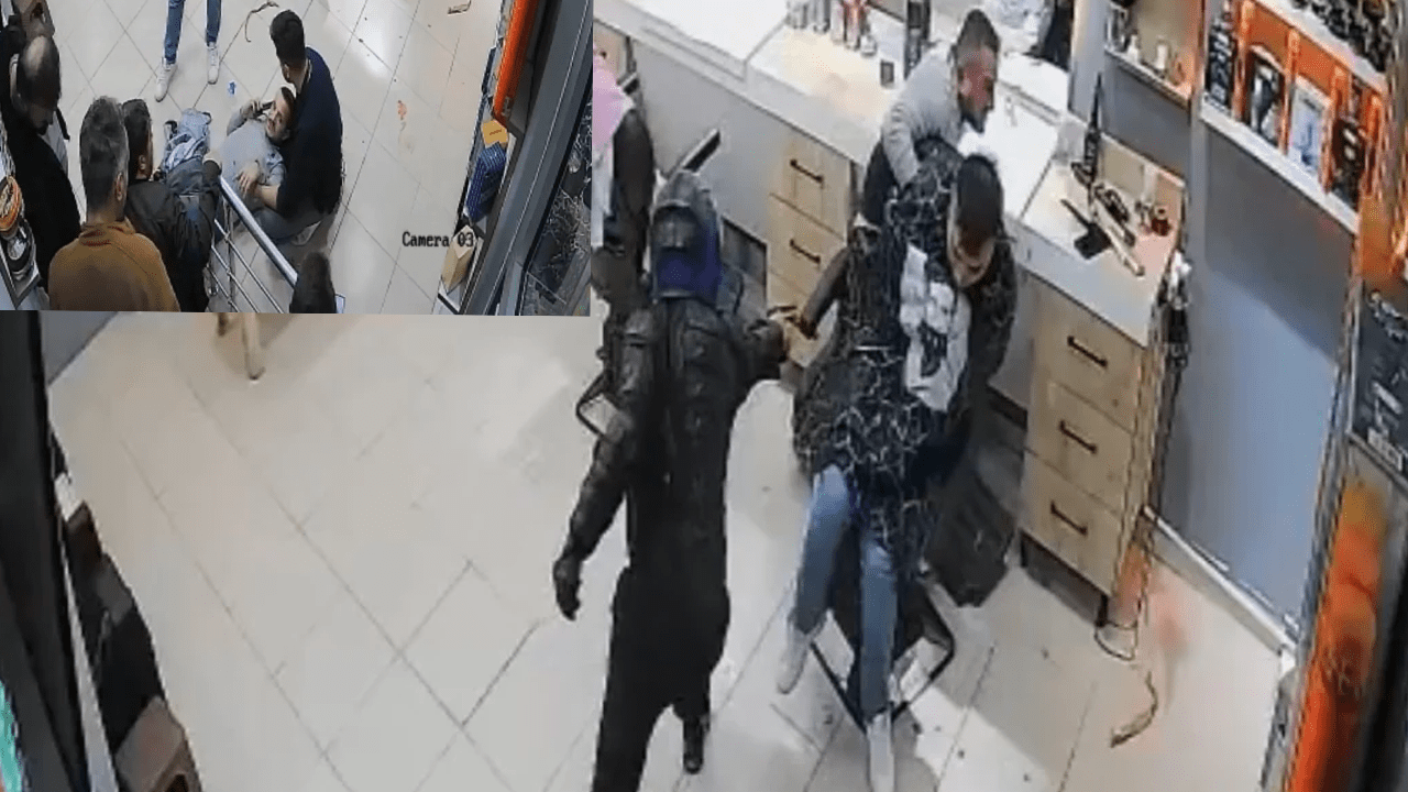 Berber Dükkanına Silahlı Saldırı! Dehşet Anları Kamerada