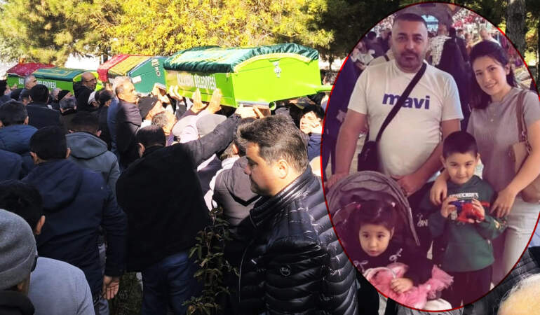 Çok Büyük Acı… Böcek Ailesinden Anne ve İki Çocuğu Yan Yana Defnedildi