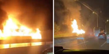 Eyüpsultan’da İETT Otobüsü Alev Alev Yandı! Otobüs Küle Döndü