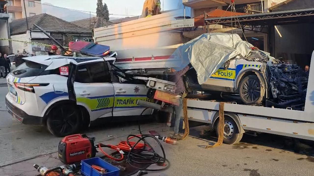 Manisa’da Feci Kaza! Trafik Polisi Aracı Tıra Çarptı! 1 Polis Şehit Oldu, 1 Ağır Yaralı