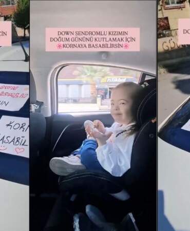Kızına doğum günü sürprizi için trafiğe çıktı, o anlar yürekleri ısıttı: Özel gereksinimli kızına en güzel hediyeyi verdi!