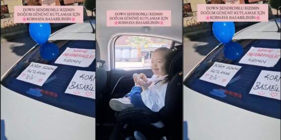 Kızına doğum günü sürprizi için trafiğe çıktı, o anlar yürekleri ısıttı: Özel gereksinimli kızına en güzel hediyeyi verdi!