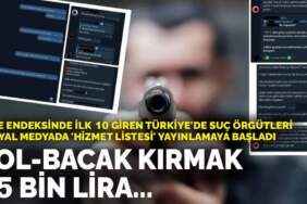 Suç endeksinde ilk 10’daki Türkiye’de çeteler sosyal medyada ‘tarife’ yayınlıyor: Kol-bacak kırmak 25 bin lira…