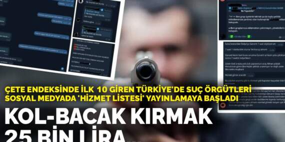 Suç endeksinde ilk 10’daki Türkiye’de çeteler sosyal medyada ‘tarife’ yayınlıyor: Kol-bacak kırmak 25 bin lira…