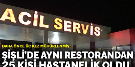 Şişli’de aynı restoranda yemek yiyen 25 kişi hastanelik oldu