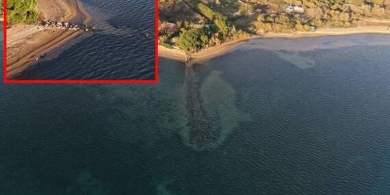 Deniz çekildi, tarihi sırlar ortaya çıktı! Sular altında kalan antik liman işte böyle görüldü