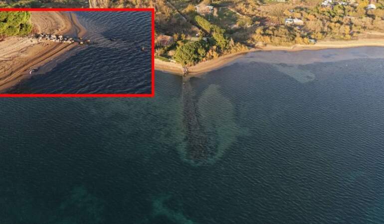 Deniz çekildi, tarihi sırlar ortaya çıktı! Sular altında kalan antik liman işte böyle görüldü