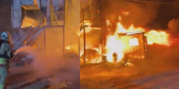 İşçilerin Kaldığı Konteyner Yatakhane Kül Oldu